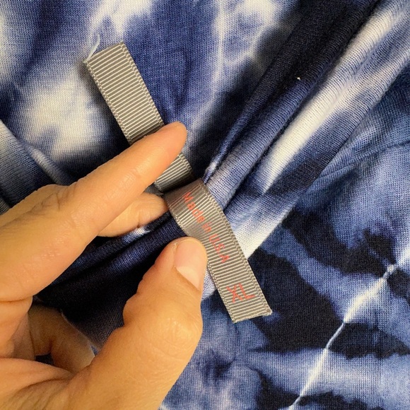 Jesse & J black blue white tie dye stretchy flowy statement maxi skirt XL - Picture 4 of 6